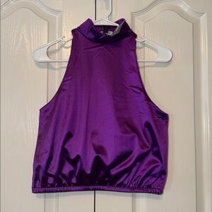 Express Satin Mock Neck Cinched Hem Tank Size XS NWT